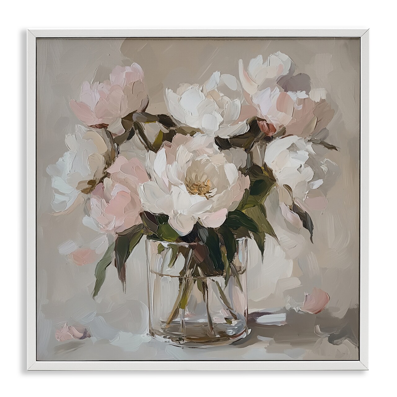 Stupell Industries Pink Peonies in Clear Vase Framed Giclee, design by Gina Kelly
